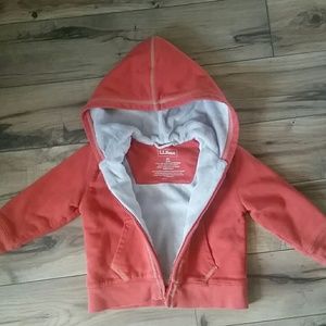 L.L. Bean Orange Fleece Lined Toddler Hoodie 2T